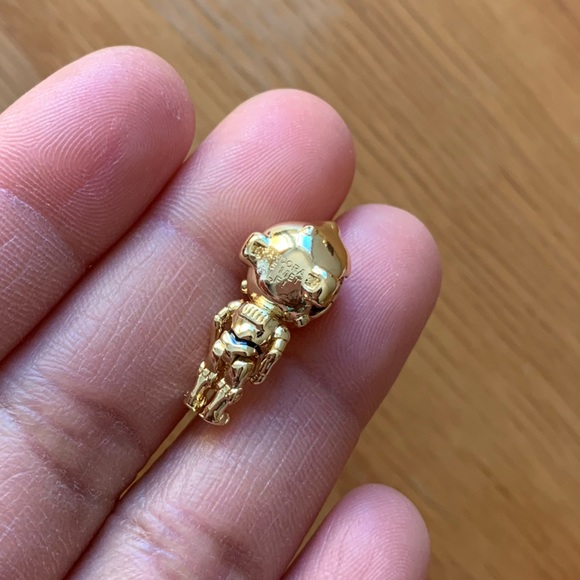 NWOT Star Wars C-3PO Gold / Black Enamel Charm Sterling Silver 925 - Picture 9 of 9